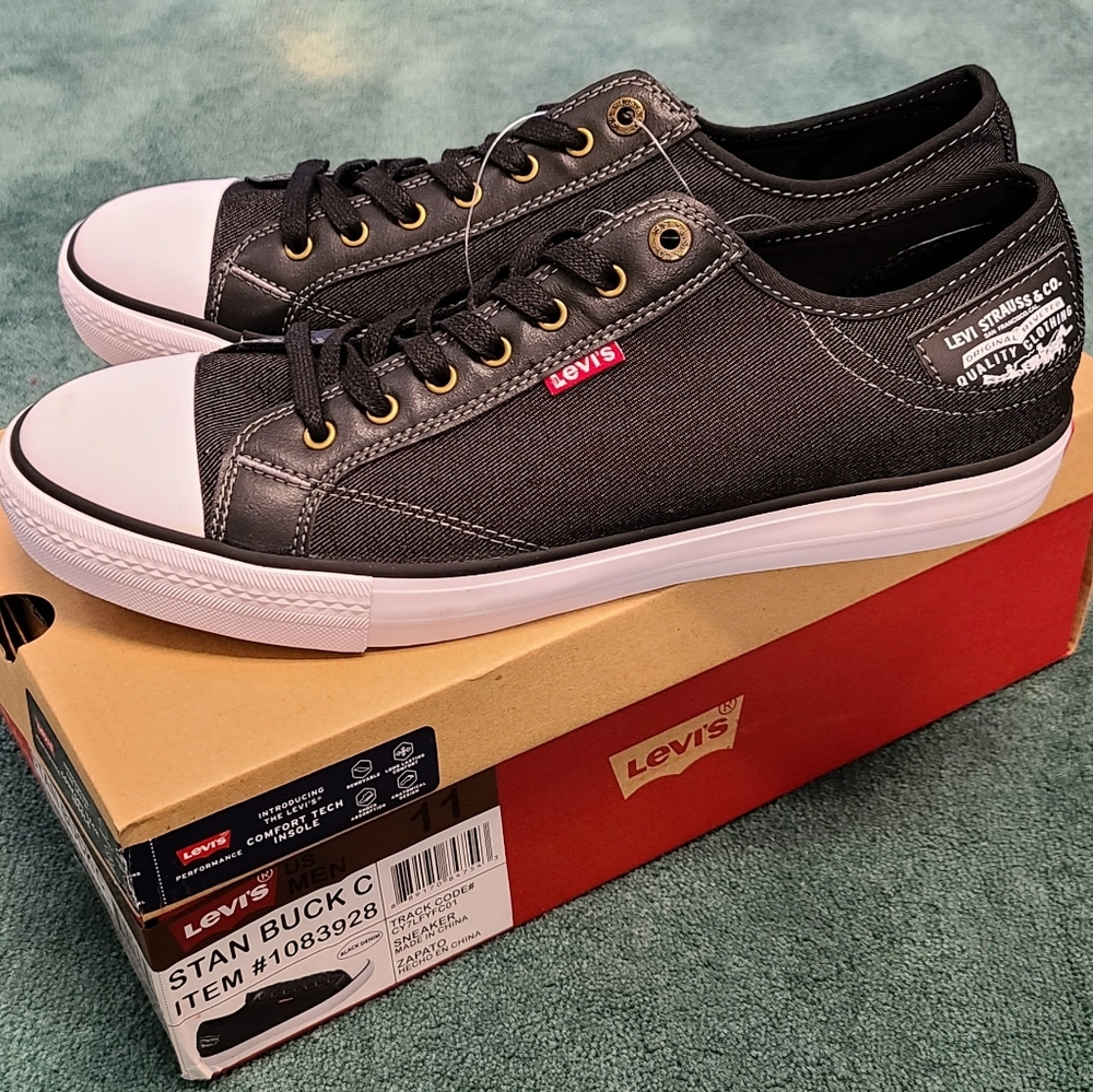 NEW! Levi's Men's Stan Buck C Black Denim Sneakers